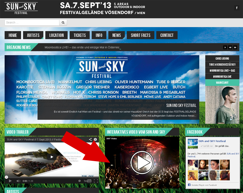 Sun and Sky Webseite